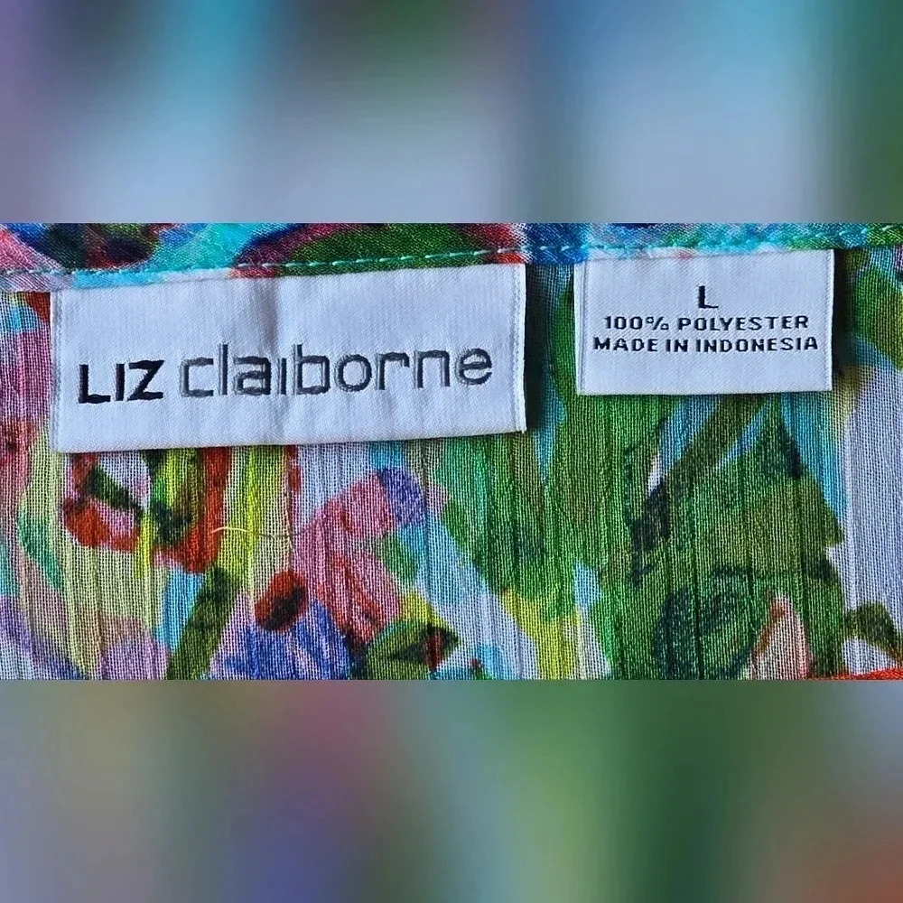 Liz Claiborne, Size L, Floral Blouse - Picture 5 of 7